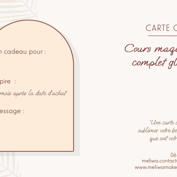 Carte cadeau : cours de maquillage complet glamour
