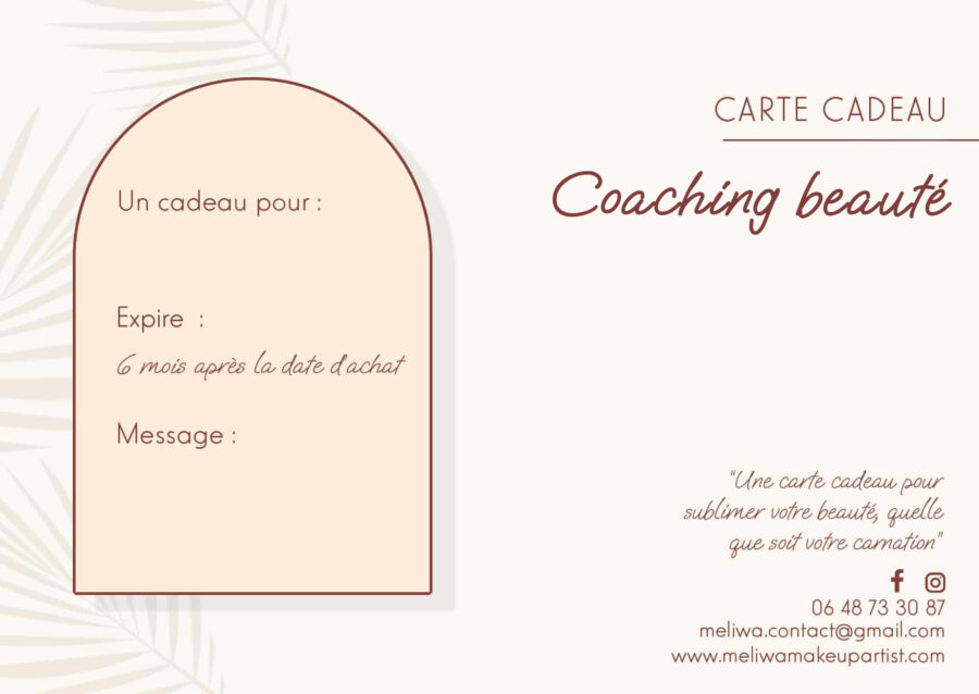 Carte cadeau : coaching beauté