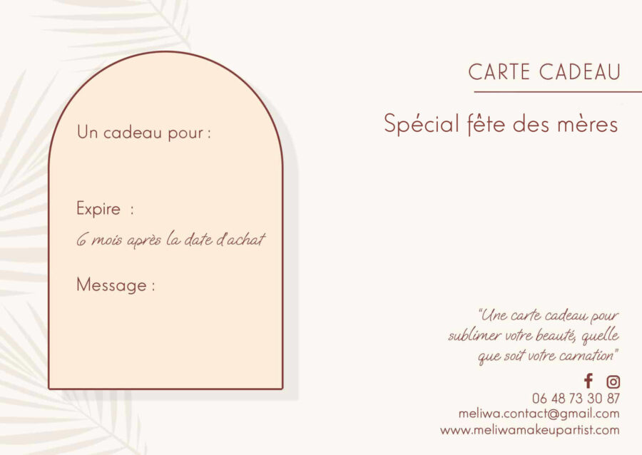 Carte cadeau fête des mères : cours de maquillage en duo