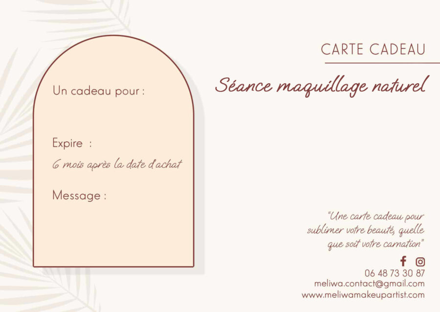 Carte-cadeau - séance maquillage naturel