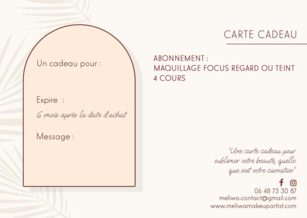 Abonnement : Maquillage focus regard ou teint
