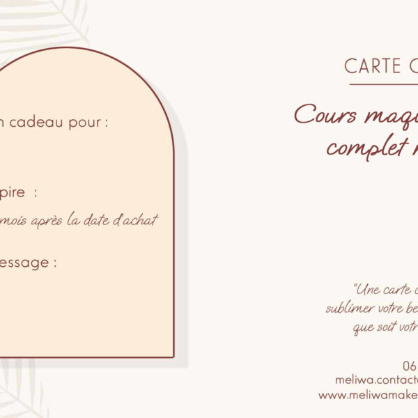 Carte cadeau : cours de maquillage complet naturel