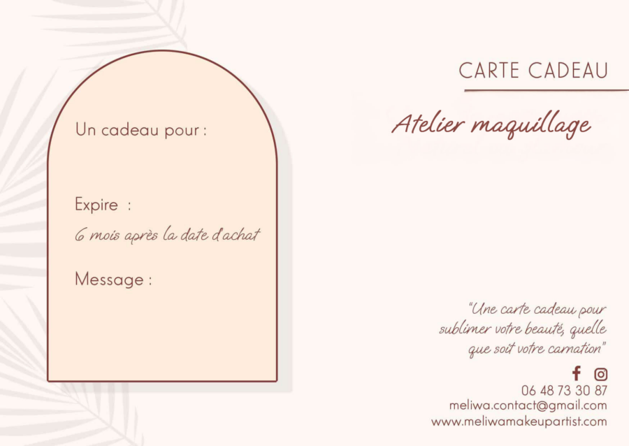 Carte cadeau : atelier maquillage